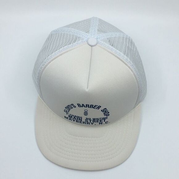Vintage Floyd’s Barber Shop Mayberry NC white trucker hat SnapBack Andy Griffith - Picture 15 of 16